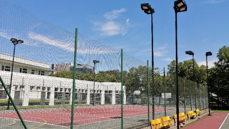 Photo of LEDs at Dover Campus basketball court